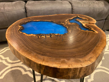 Black Walnut Round Epoxy Coffee Table