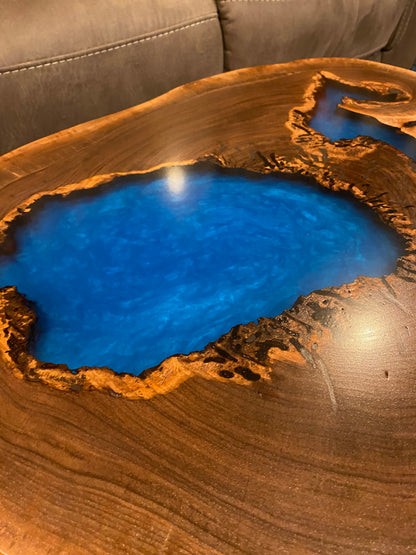 Black Walnut Round Epoxy Coffee Table